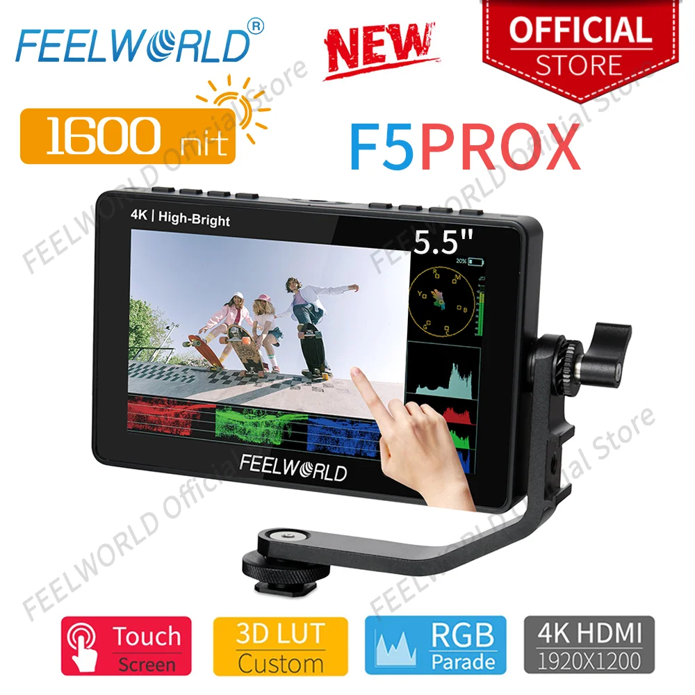 FEELWORLD-High Bright Full HD IPS Panel Touch Screen DSLR Camera Field Monitor 4K HDMI 3D LUTs for Rig F5 PROX, 5.5 