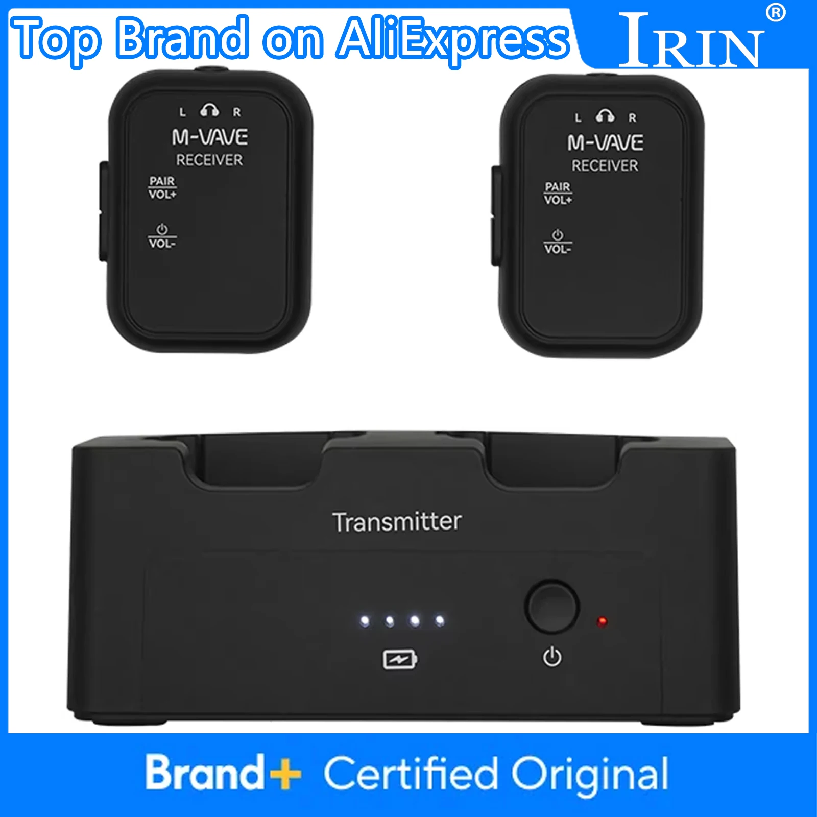 

M-VAVE WP-12 2,4G Беспроводная система мониторинга наушников Перезаряжаемый 1 передатчик 1 приемник передачи стерео моно рекордер