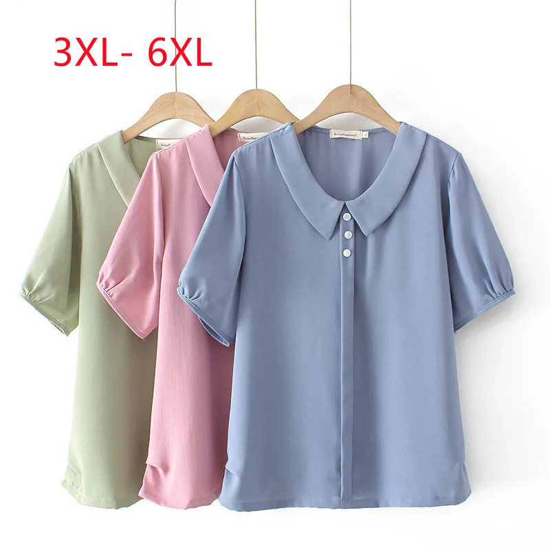 

Large Womens 2022 summer new short sleeve Pink blue green casual loose ice Plus Size T-shirt 3XL 4XL 5XL 6xl