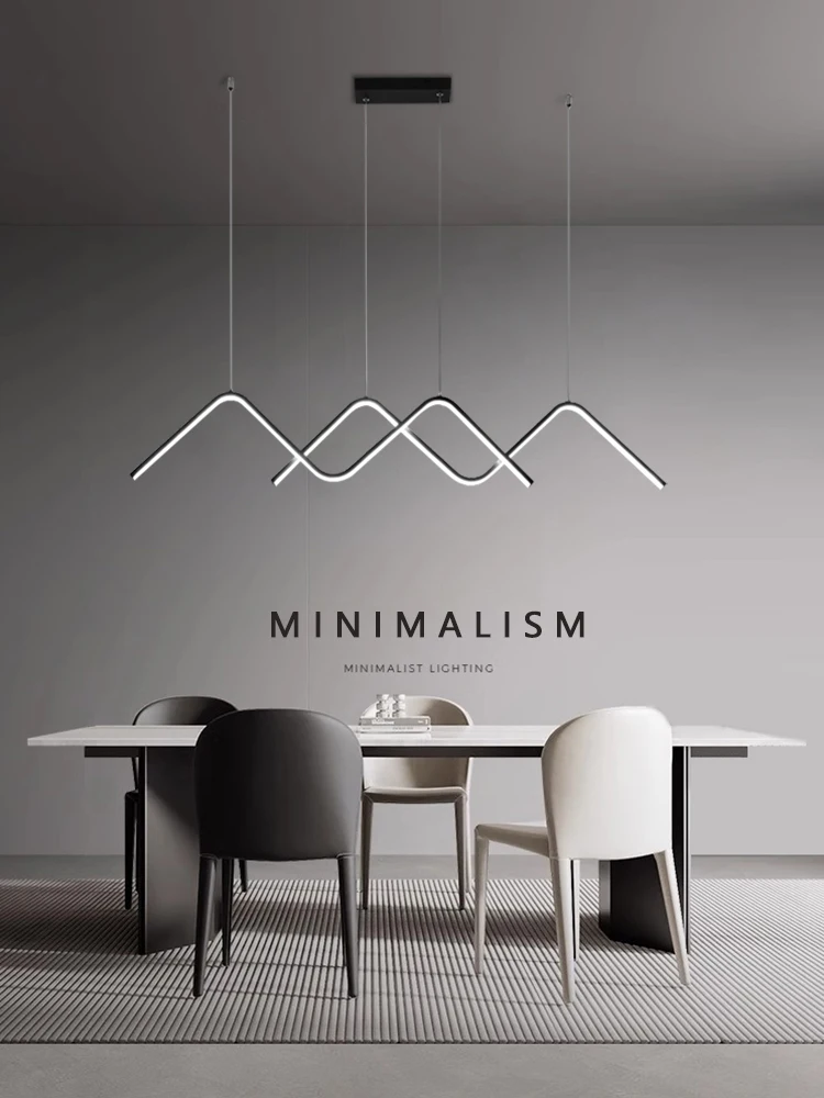 

Modern Geometric Lines LED Pendant Lights Minimalist Restaurant Bar Chandelier Lighting Kitchen Lamps Indoor Home Decor Fixtures