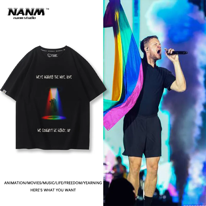 

Imagine Dragons European And American Rock Sports Music High Street Fitness Summer Casual T-shirt Women's Top Couple Style
