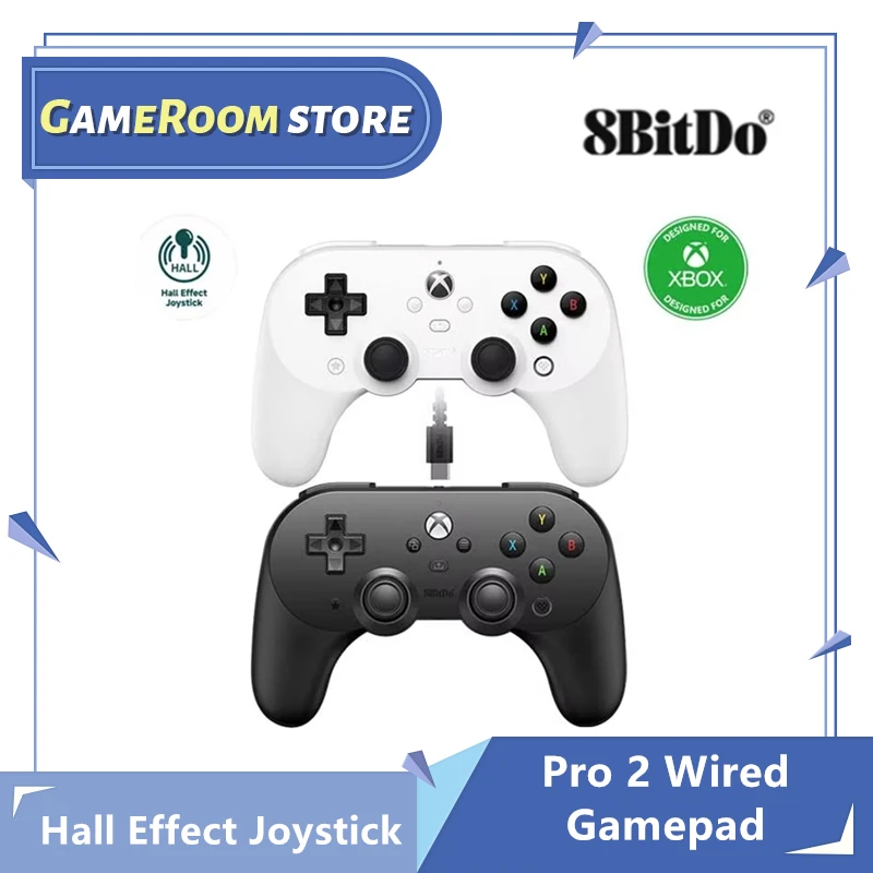 8BitDo Pro 2 Wired USD Gamepad Came Controller with Hall Effect Joystick for Xbox Series X，Xbox Series S, Xbox One & PC Windows