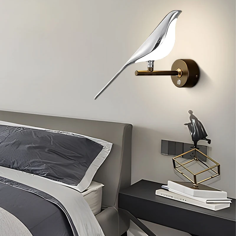 Imagem -04 - Golden Silver Touch Switch Bird Led Wall Lights 360 ° Rotatable Wall Sconce Lâmpadas Internas para o Corredor do Quarto Ac85265v