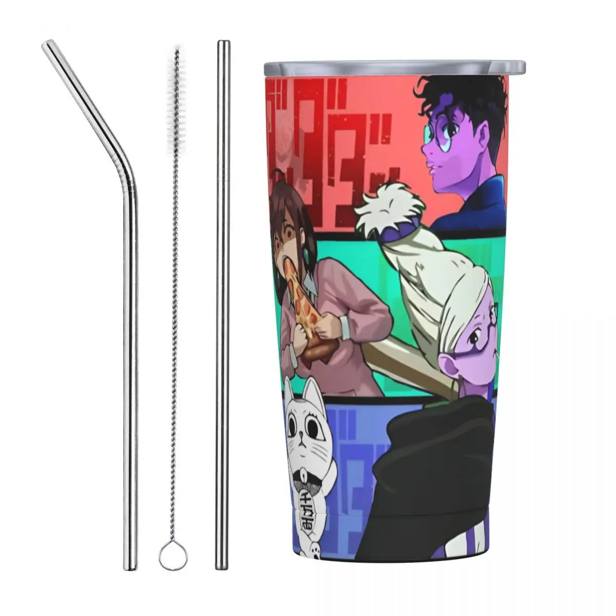 Dandadan Anime Tumbler Vacuum Insulated Coffee Cups with Lid Momo Ayase Straw Double Wall Mug Water Bottle 20oz