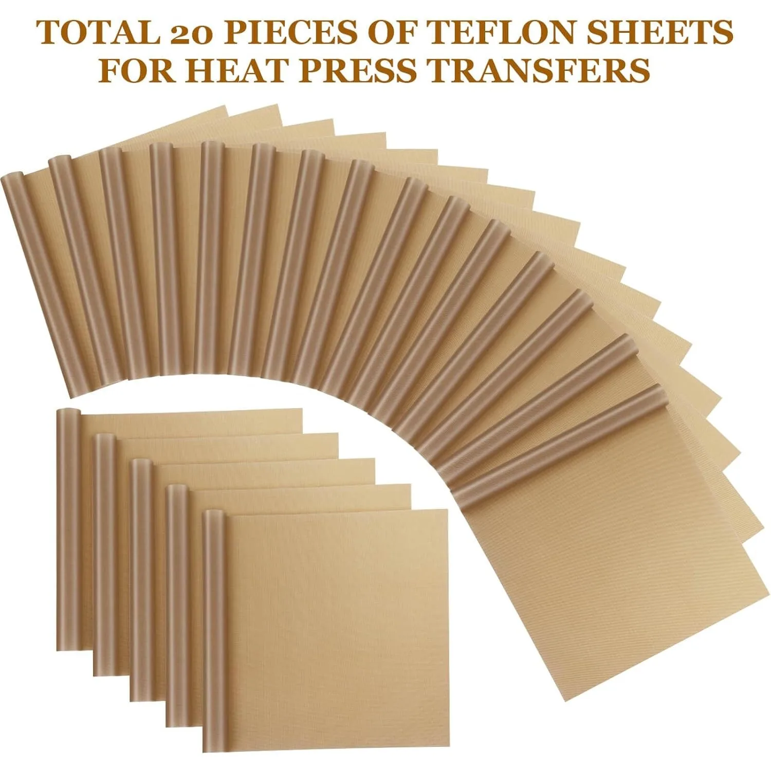 20pcs Teflon Sheet for Heat Press,Press Cover Paper Heat Resistant Transfer Protector Mats for Cricut Iron HTV,Baking and Craft