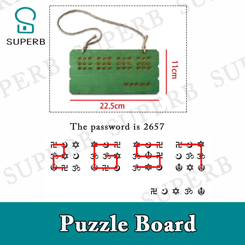 Superb escape room props puzzle board wood clue board give clues to go on next step Real life room escape props jxkj1987