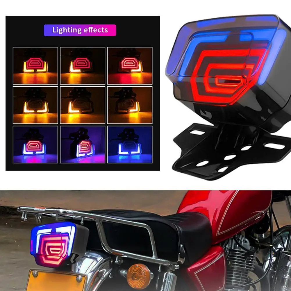 Motorrad LED Rückleuchten Mit Halterung Für Honda CG125 TMX125/155 Fahren Brems Lampe Rot Bernstein Blinker Licht Blinklicht