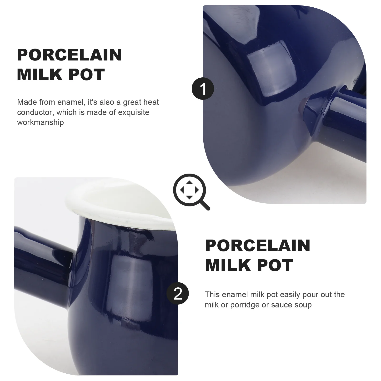 

Enamel Milk Pan Small Heat Conductor Pot for Warming Milk Butter Coffee Sauce Mini Kitchen Cooking Pan Butter Coffee Warmer