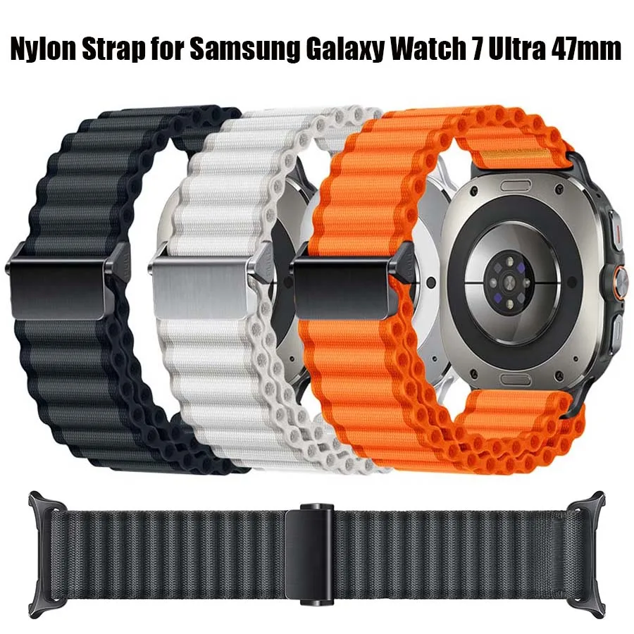 

Sport Nylon Strap For Samsung Galaxy Watch 7 Ultra 47mm Band Adjustable Wristband Bracelet For Galaxy Watch Ultra Watchband Belt