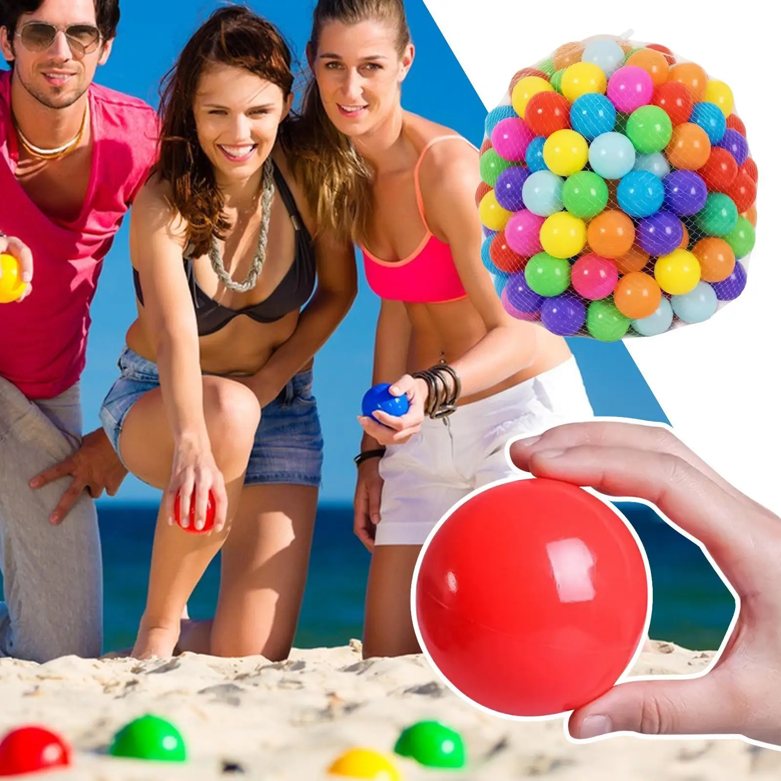 50 pçs bola de esporte ao ar livre colorido água macia piscina oceano onda bola bebê eco-friendly estresse bola de ar tenda brinquedos para crianças
