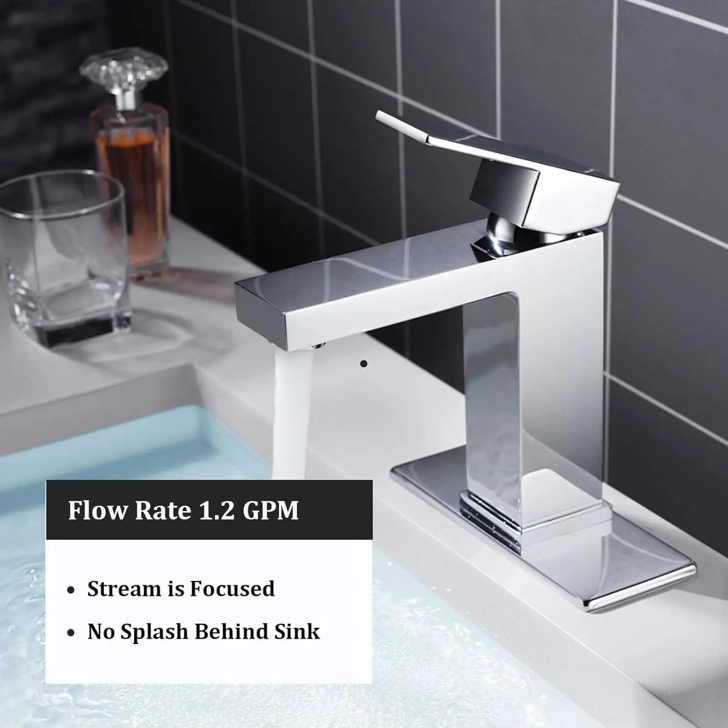 Chrome Bathroom Faucet, Lava Odoro Single Hole Bathroom Faucet, Single Handle Bathroom Sink Faucet Vanity Faucet with Pop