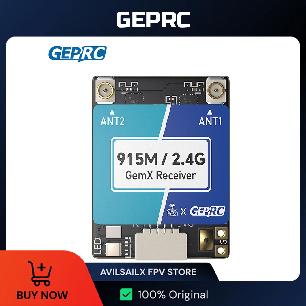 Ricevitore GemX Gemini GEPRC ELRS 915M/2.4G 25-1000Hz Frequenza di aggiornamento, tensione 5V, potenza di ritorno 100mw, antenna per drone RC FPV