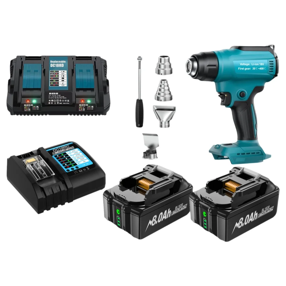 480W 18V Bezprzewodowa Opalarka do Napraw Elektroniki, Kompatybilna z Baterią Makita 18V, do Naprawy Telefonów, Opalarka na Gorące Powietrze, Maks. 720W ℃ — 2