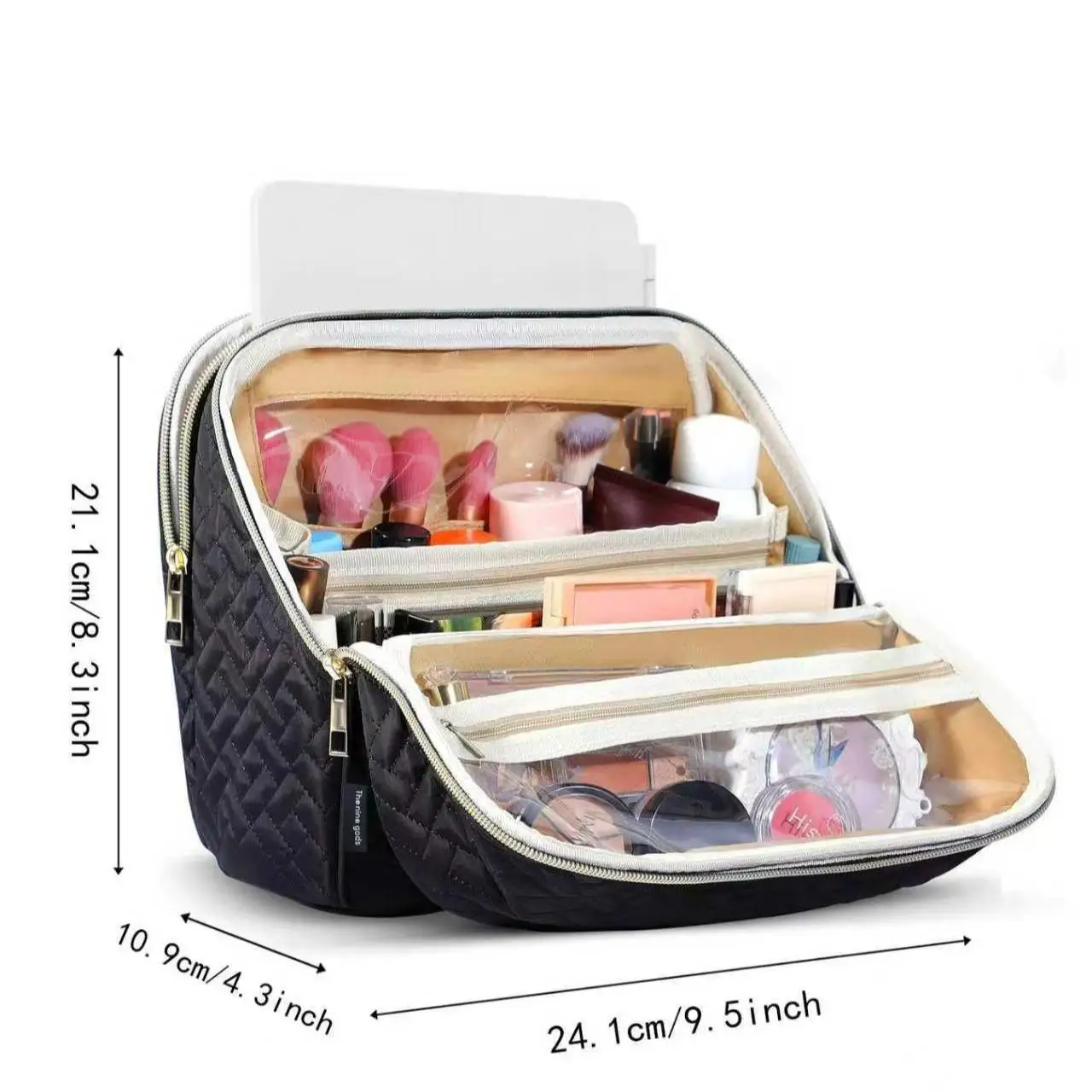 Women Travel Hanging Toiletry Bag Large Capacity Waterproof Makeup Organizer Portable Cosmetic Pouch Multifunctional Wash Bag Quick Access Polyester Beauty Storage Case with Hook