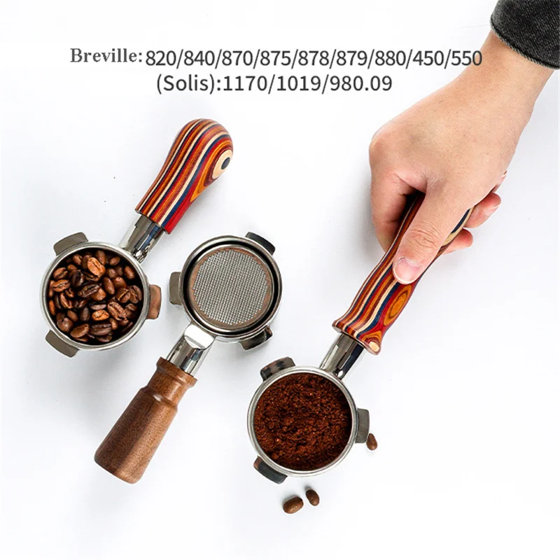 54mm 3-ear Naked Portafilter With Basket For Breville 870/875/878 Solis 1170/1019 Stainless Steel Bottomless Coffee Handle