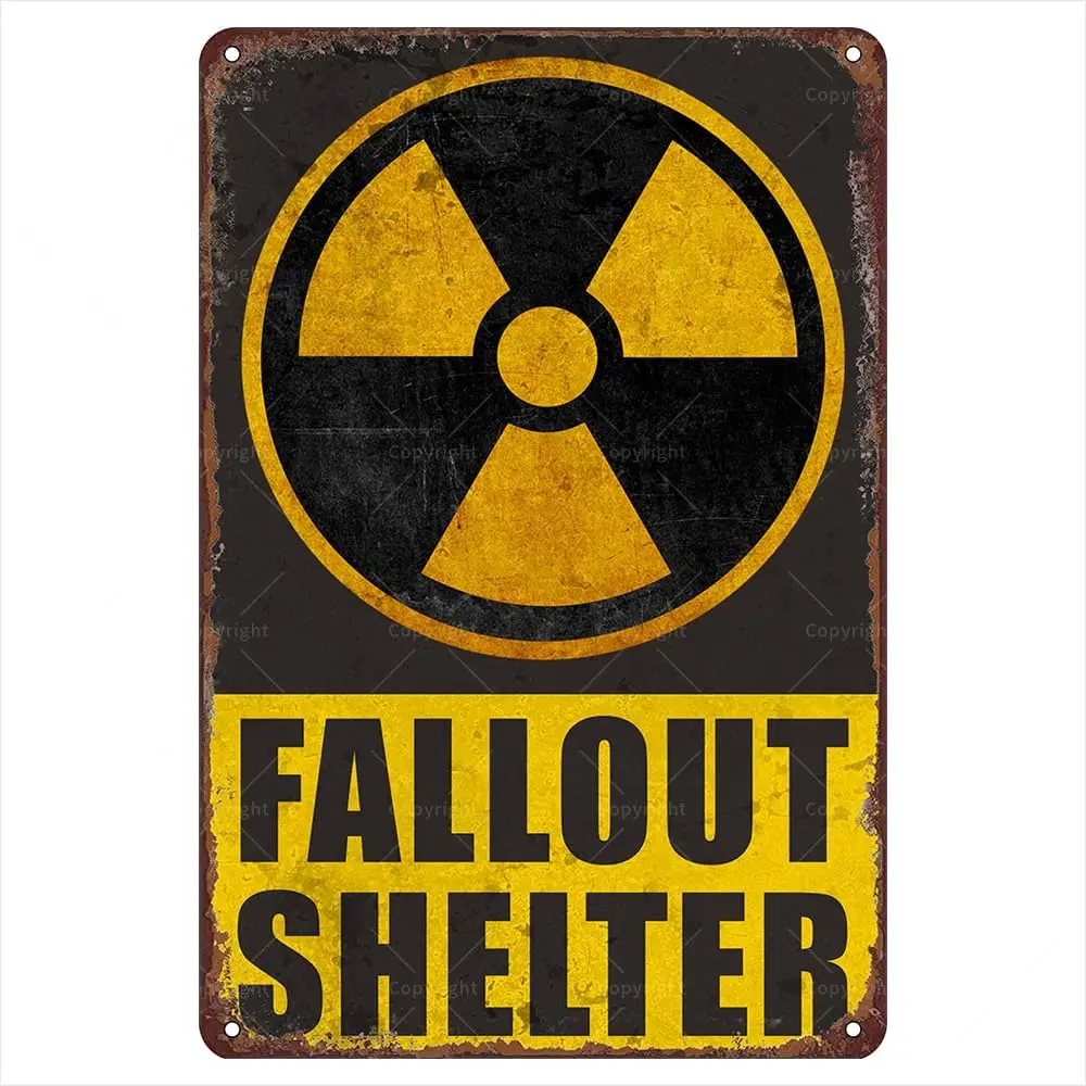 Shelter Tin Sign - Vintage Retro Warning Sign,  - Rustic Wall Decor For Home, Shelter, Or Office - Gift For Chemical Workers.