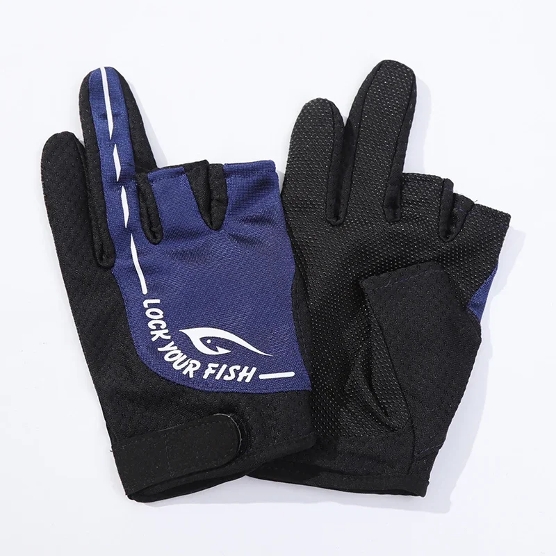 RYOJIN-Thin Breathable Fishing Gloves for Men and Women, Sun Protection, Three Finger Cut, Anti-slip, Outdoor Glove, Summer