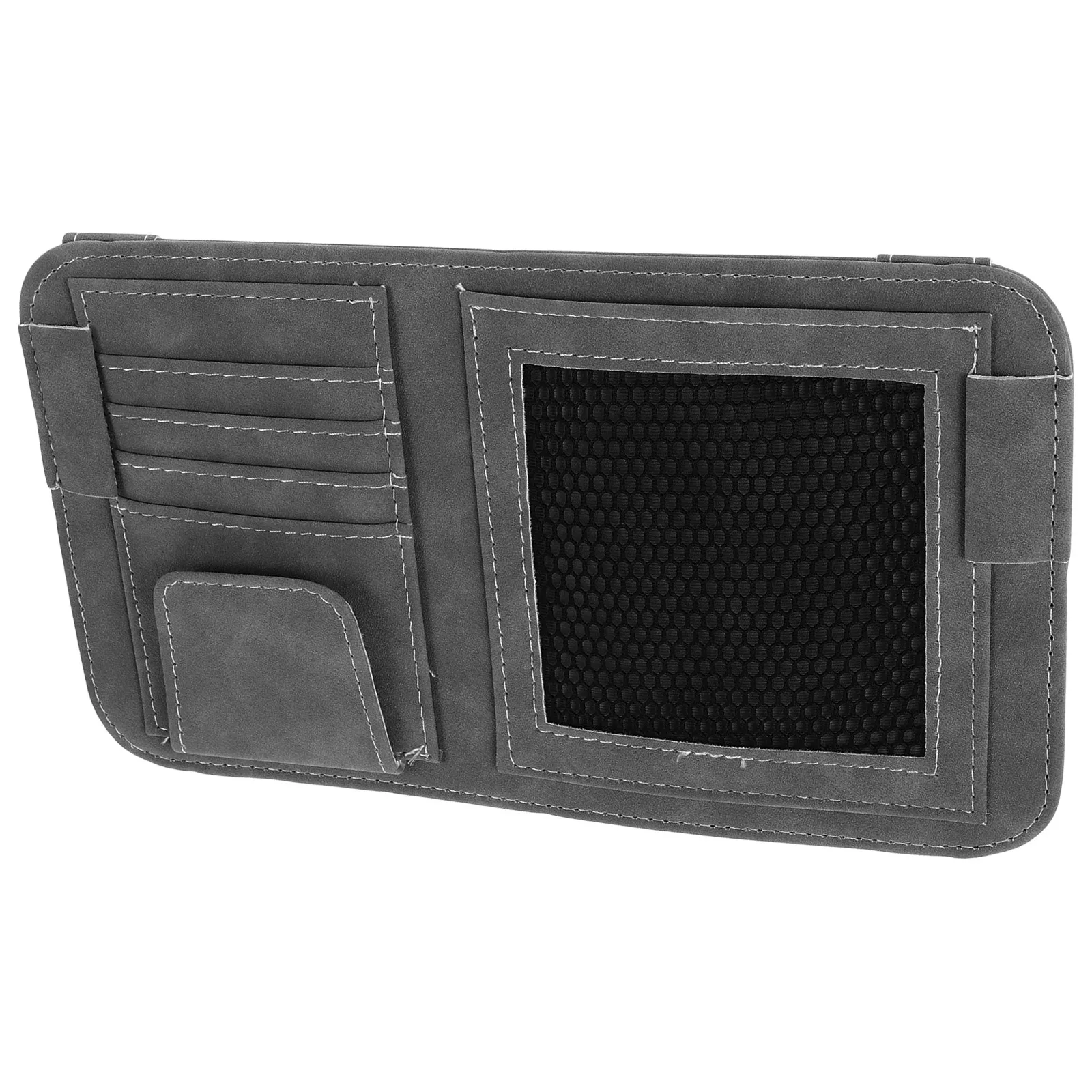 Car Visor Organizer for Sunglasses Glasses Tickets Documents License Registration Insurance Cards Elastic Band Multi-Pocket