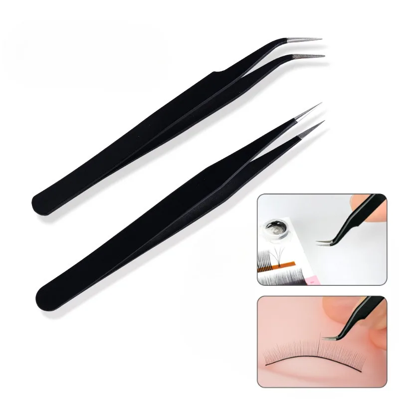 1PC Rvs Gebogen Rechte Wenkbrauw Valse Wimper Pincet Nail Art Extension Make-Up Tool Wimpers Pincet