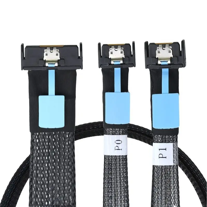 ABKQ-Gen5 Mclo X8 Adapter Cable Gen5 MCIO X8 To Dual MCIO X4 Server Cable For PC SATA 3.0 U.2 Oculink Pcie Sata Cable 0.5M