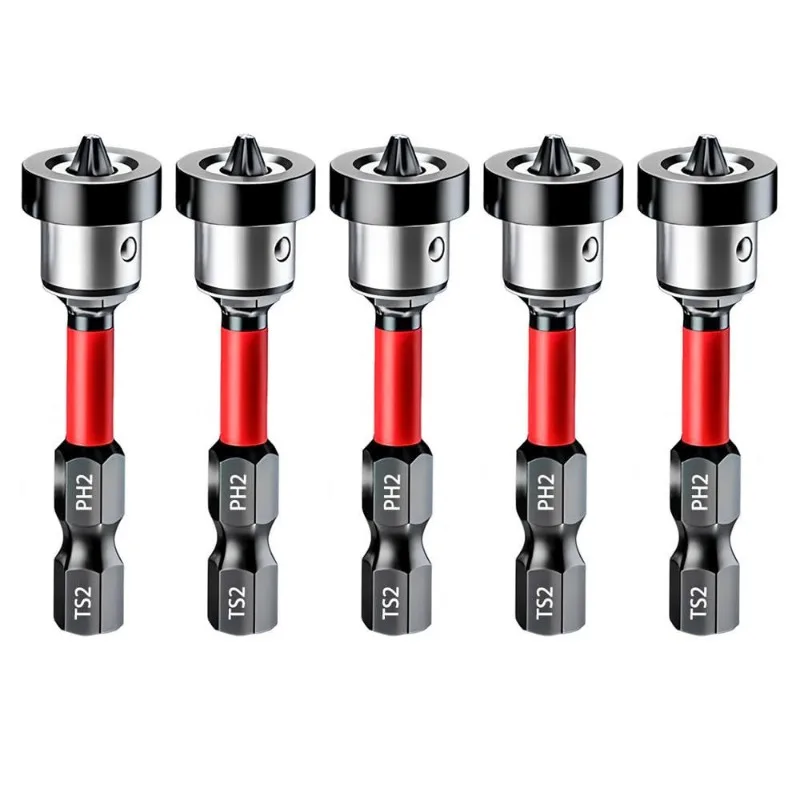 Schraubendreher mit magnetischer Positionierung, PH2-Bits, 1/4" Sechskantschaft, Bit für Gipskartonschrauben, Positionierwerkzeug, 1/3/5 Stück