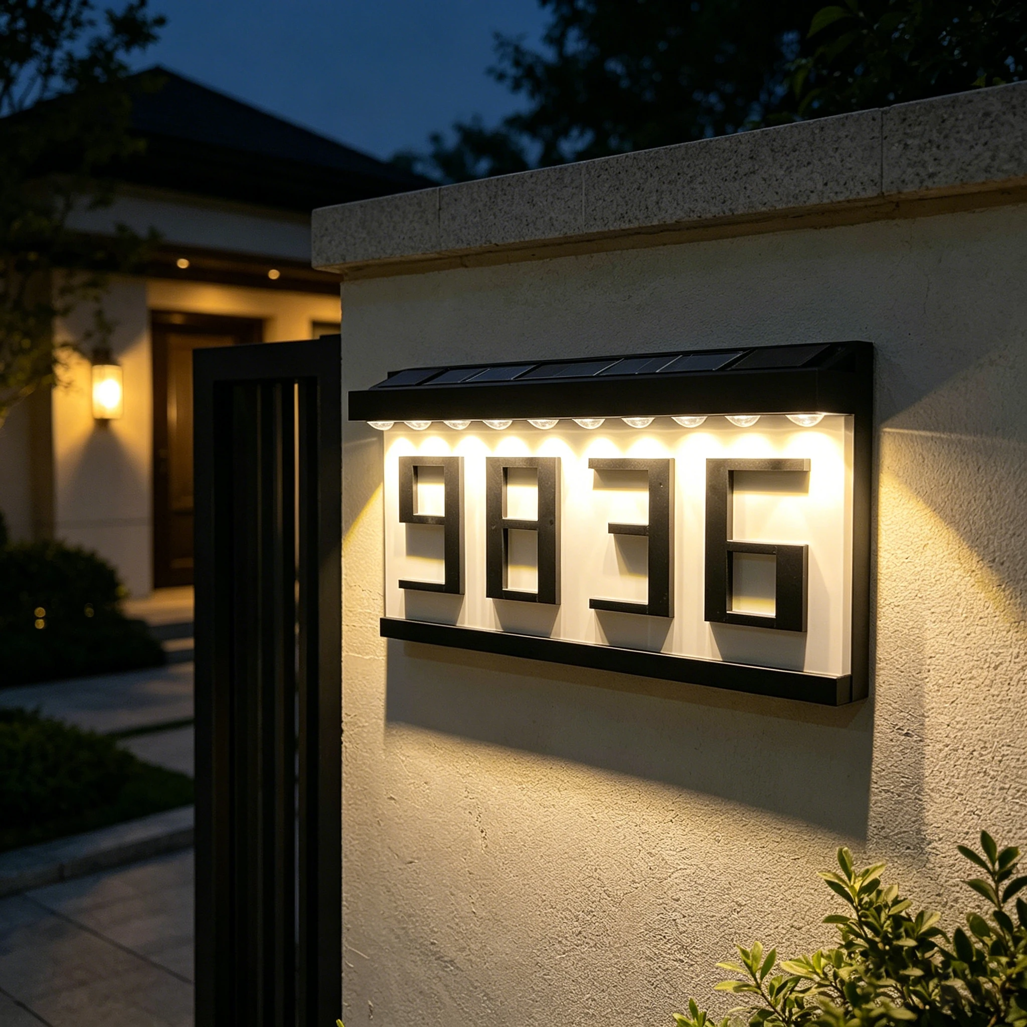 

Personalized House Number Plate with Solar Led Custom Address Sign 3D Cut Solar Acrylic Sign Luminous LED House Number Outdoor