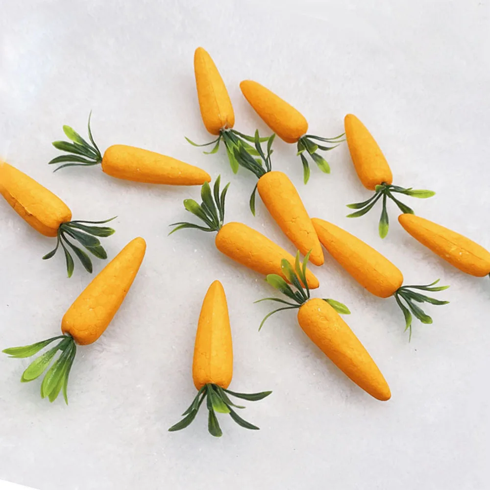 12pcs Easter Carrot Ornaments Decorations for Home 2025 Artificial Carrots Easter Tree Hanging Pendant Party Supplies Kids Gifts