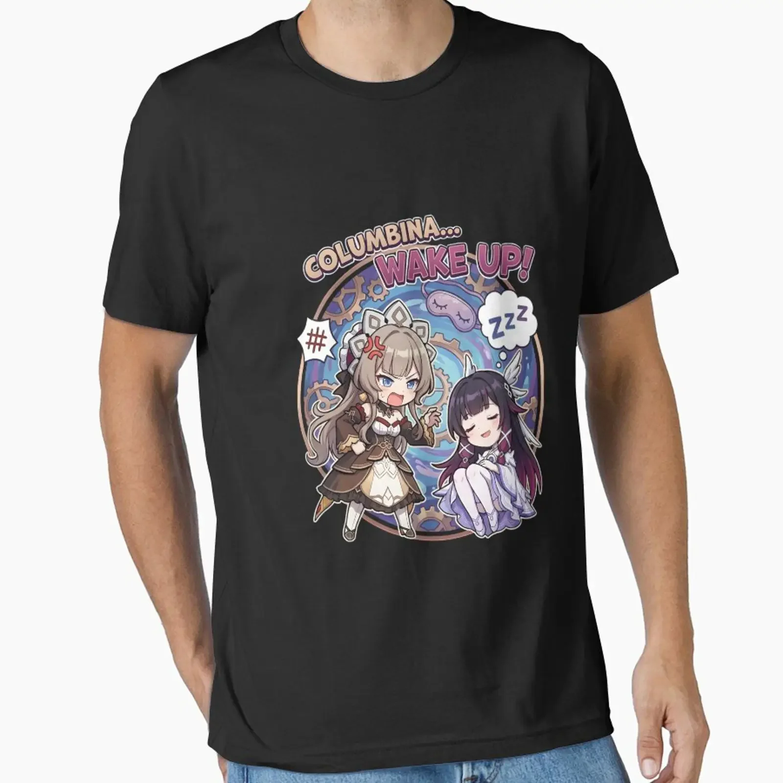 columbina and sandrone genshin impact designed sold by MIRAI00 vintage Washed Stretched graphic homme Unisex streetwear