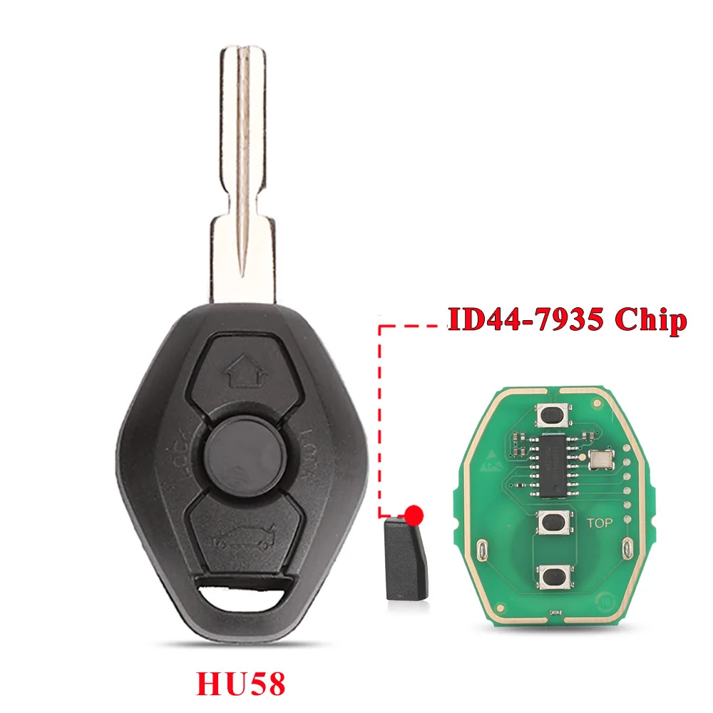 Jingyuqin 315/433MHz ID44 Chip EWS System Autofernbedienung für BMW E38 E39 E46 X3 X5 Z3 Z4 1/3/5/7 Serie Schlüsselloser Zugang Sender