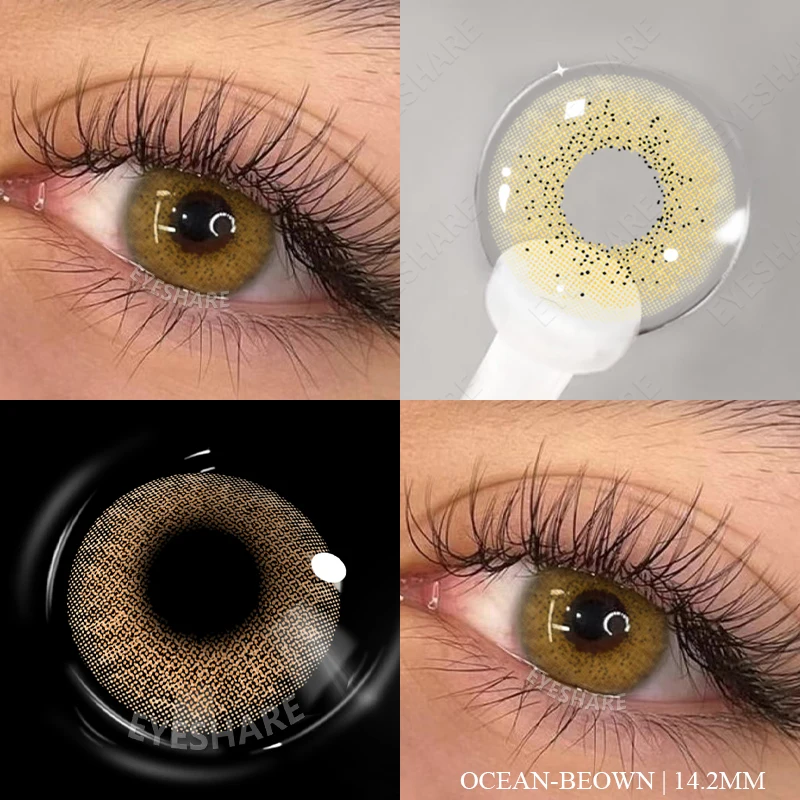 AMARA 1pair Colored Contact Lenses Natural Eye Lens Blue Eye Lenses Brown Lenses Gray Pupils Yearly Cosmetic Green Contacts