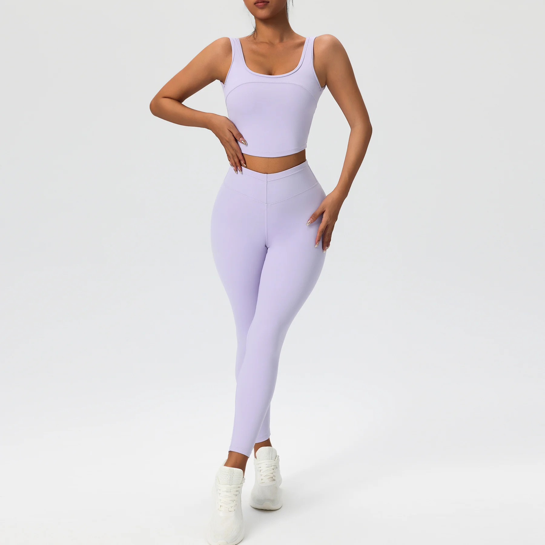 2025 Nude-Feel Yoga Set for Women|High-Waist Tummy Control Leggings+Padded Sports Bra|Butt-Lifting Activewear|Gym,Yoga & Workout