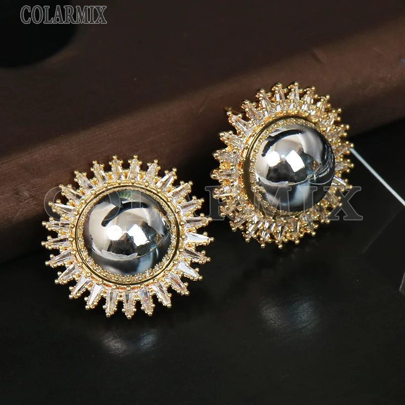 

3 Pairs Hot Fashion Sunflower Earrings Zircon Stud Earrings Wholesale Party Jewelry Gift 31393