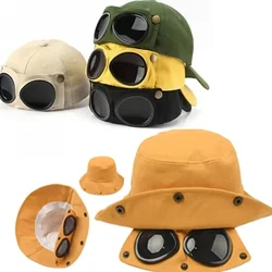 Two Options Summer Baseball Cap with Glasses Women Aviator Hat Unisex SunglassesCap MaleCap Baseballcap Boys Cap Bonnets Women