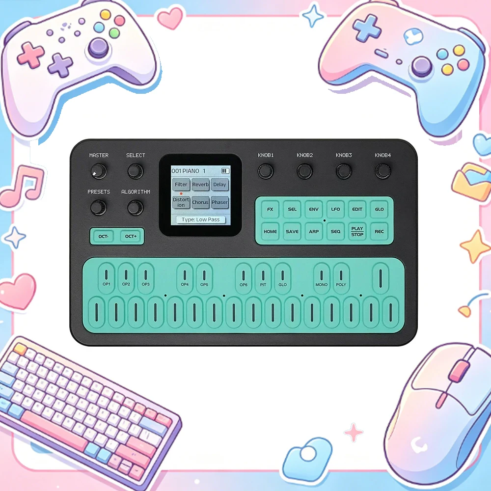 M-Vave Fm-1 Portable Fm1 Synthesizer 6-Operator 32-Algorithm 128 Presets Built-In Speaker Bluetooth Midi 12h Battery Accessories