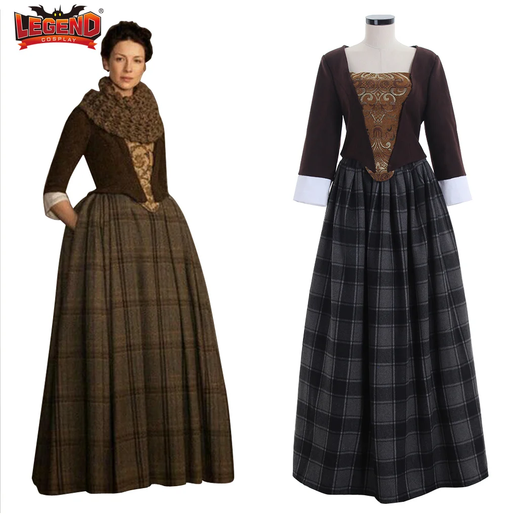 (In Stock) Outlander Cosplay Costume Jenny Fraser Murray Dress Medieval Highland Scotland Costume Carnival Party Dress For Women