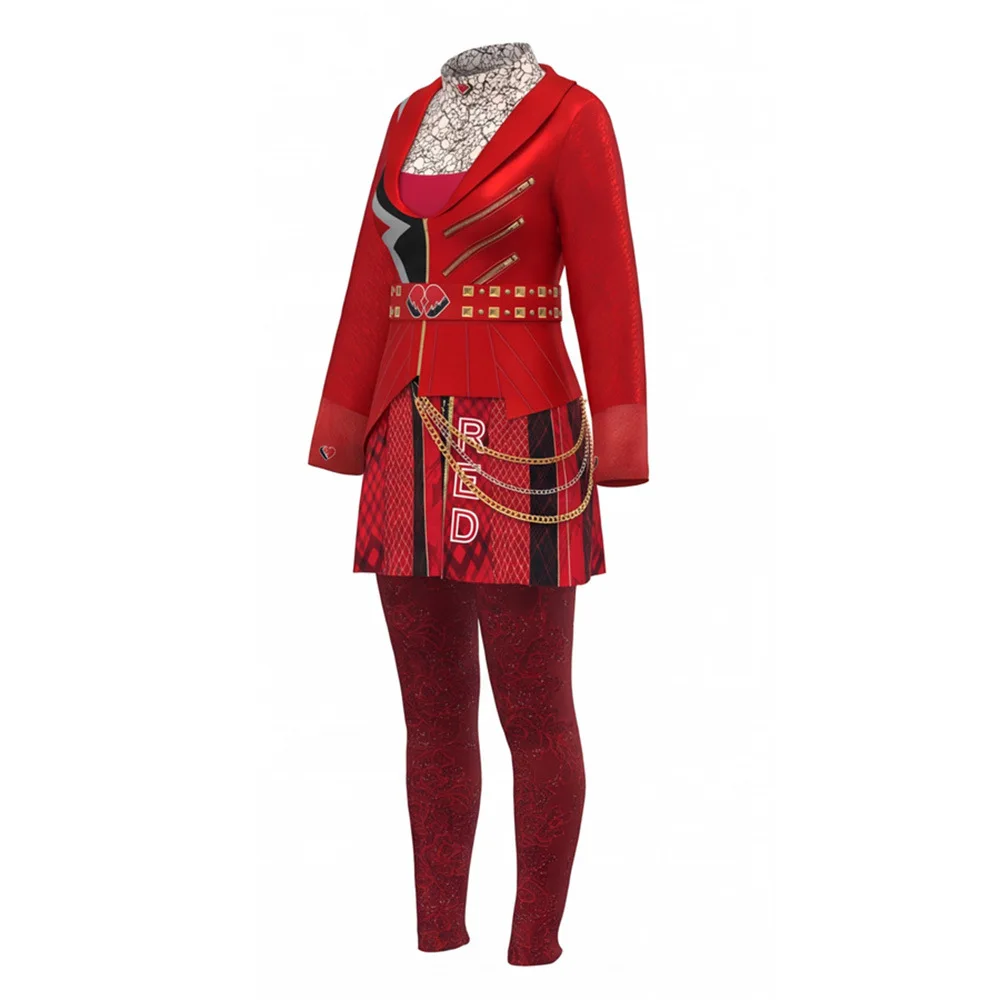 Red Heart Queen Cosplay Costume Little Red Riding Hood Punk Performance Wardrobe Halloween Stage Costume Female Polyester
