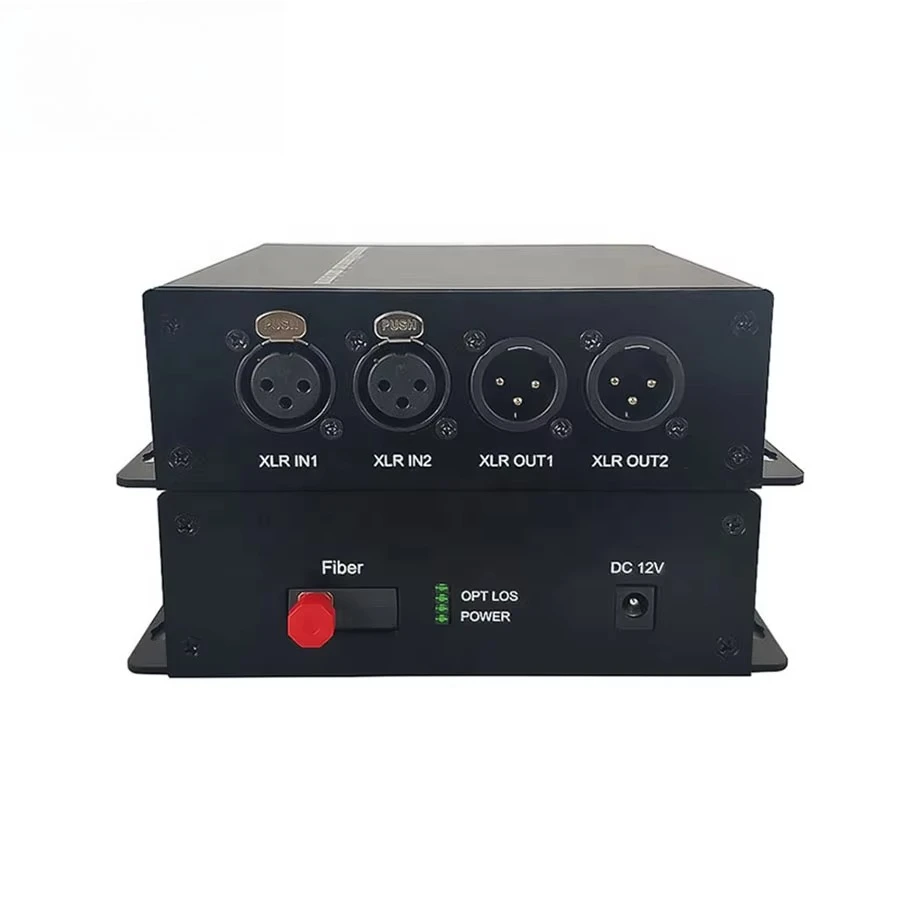 2026 ETV Broadcast Level 2ch Two-way Xlr to Fiber Converter Balanced Audio to Fiber Transmitter and Receiver
