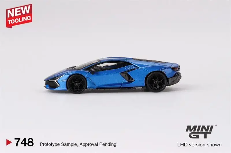 MINI GT 1:64 Lamborghini Revuelto Blu Eleos LHD Static Diecast Casting Alloy Model Car Collection Toy Birthday Gift