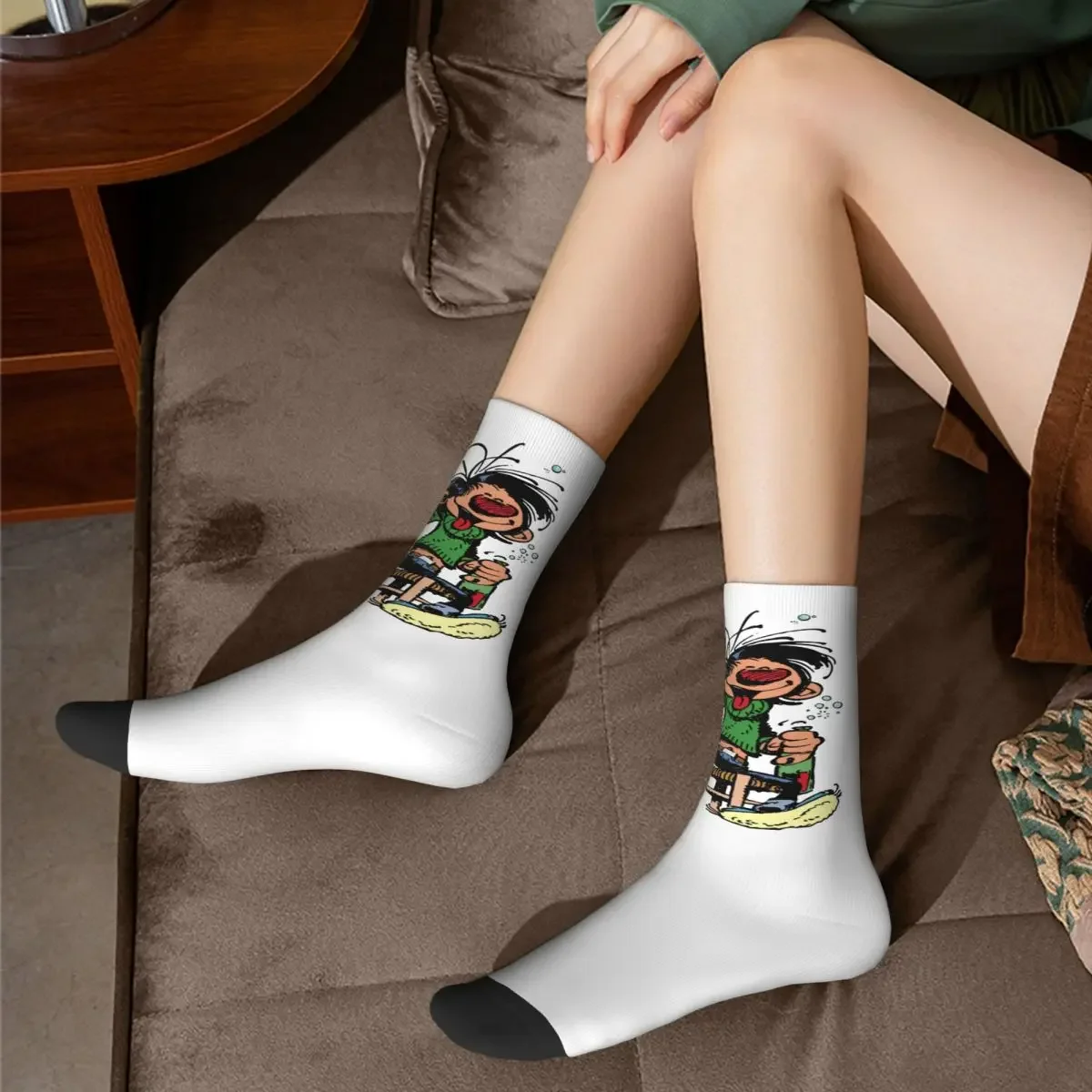 Chaussettes de skateboard non ald colorées pour hommes et femmes, respirantes, mignonnes, Gomer, Goof, Gaston, Lagaffe