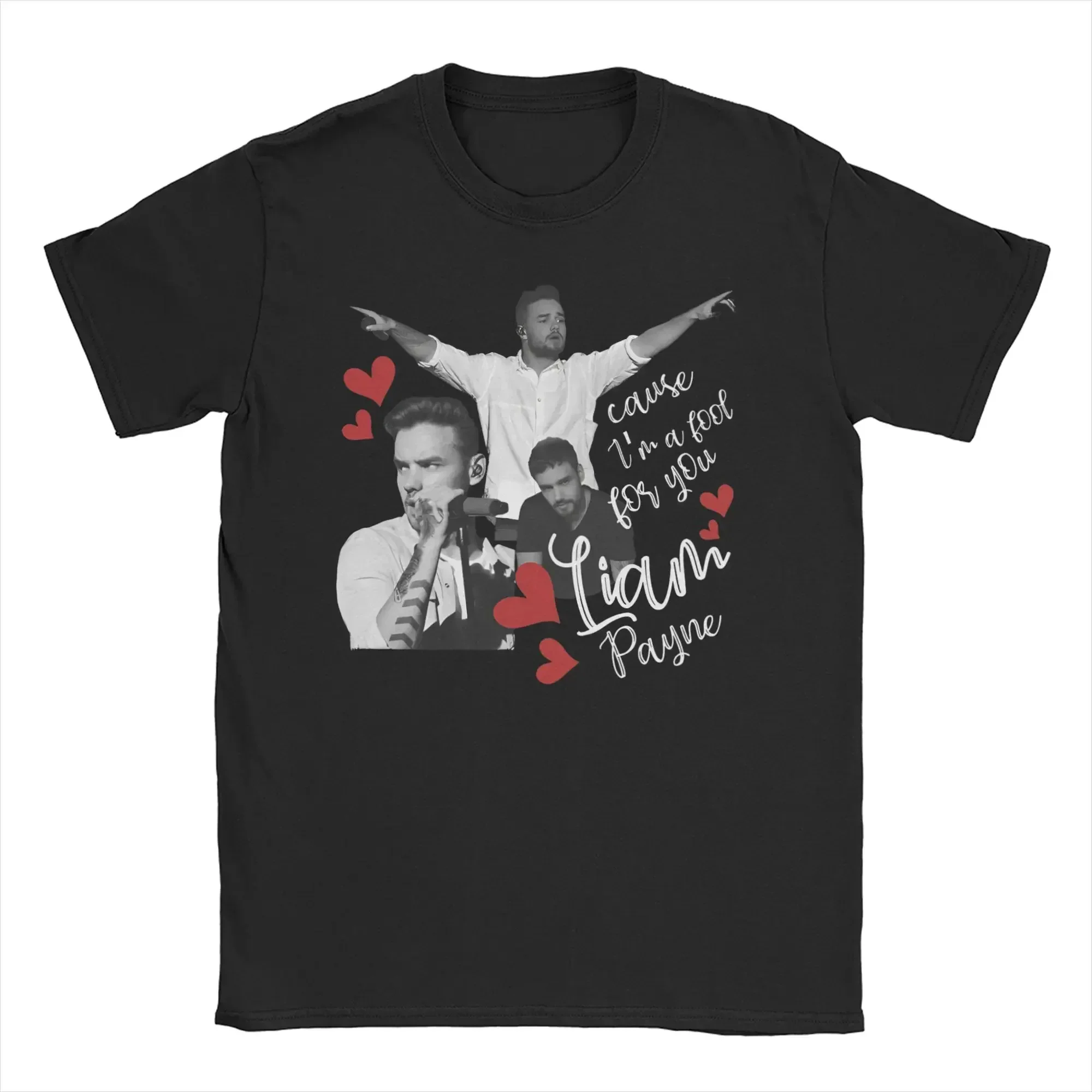 Pria Wanita dicetak Liam Payne Singer 1993-2024 T Shirt Tee Vintage 1D Band t-shirt pakaian