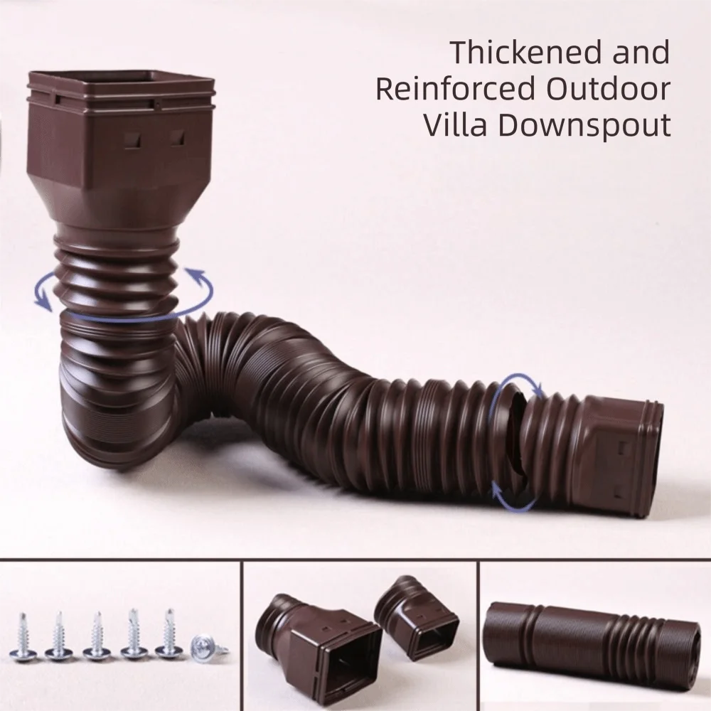 Flexible PE Downspout Extender Durable Extendable Drainage Extension Pipe Freeze-Proof Weather-Resistant Rain Gutter Extension