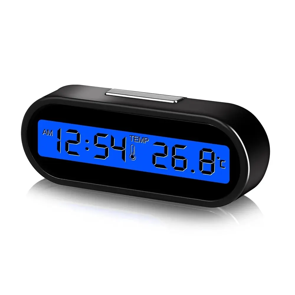 Car Clock Time Watch Mini Electronic Auto Clocks Luminous Interior Thermometer LCD Backlight Digital Display Car Accessories