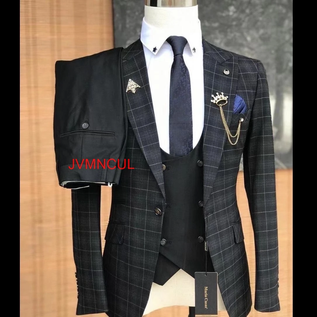 Shiny Gray Groom Men Suits Tuxedo Groomsmen Shawl Lapel Wedding Dinner Evening Suits Best Man Bridegroom (Jacket+Pants+Tie+Vest)