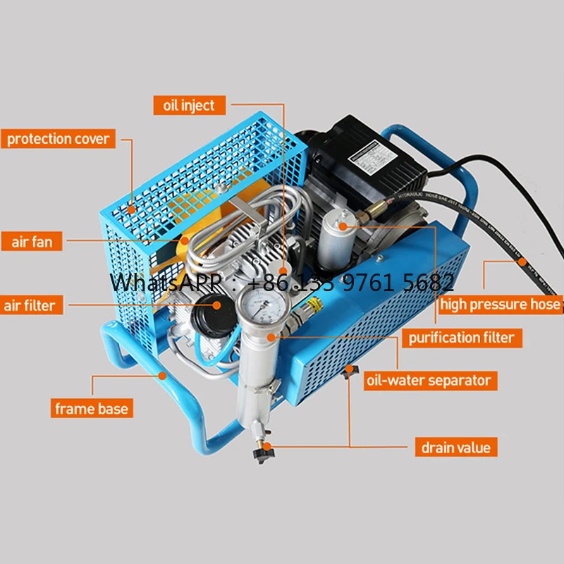 Made in China 300bar 220V/230V/380V 2.2KW   Screw Air Compressor Cheap PCP Air Compressor for Industrial