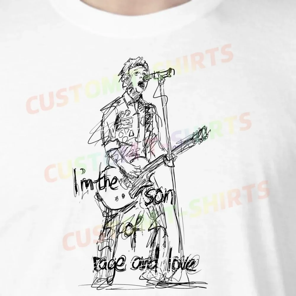 

124 21_Billie_Joe_Armstrong_–_Green_Day Fans' comic-style hand-drawn pattern T-shirts for both men and women in summer