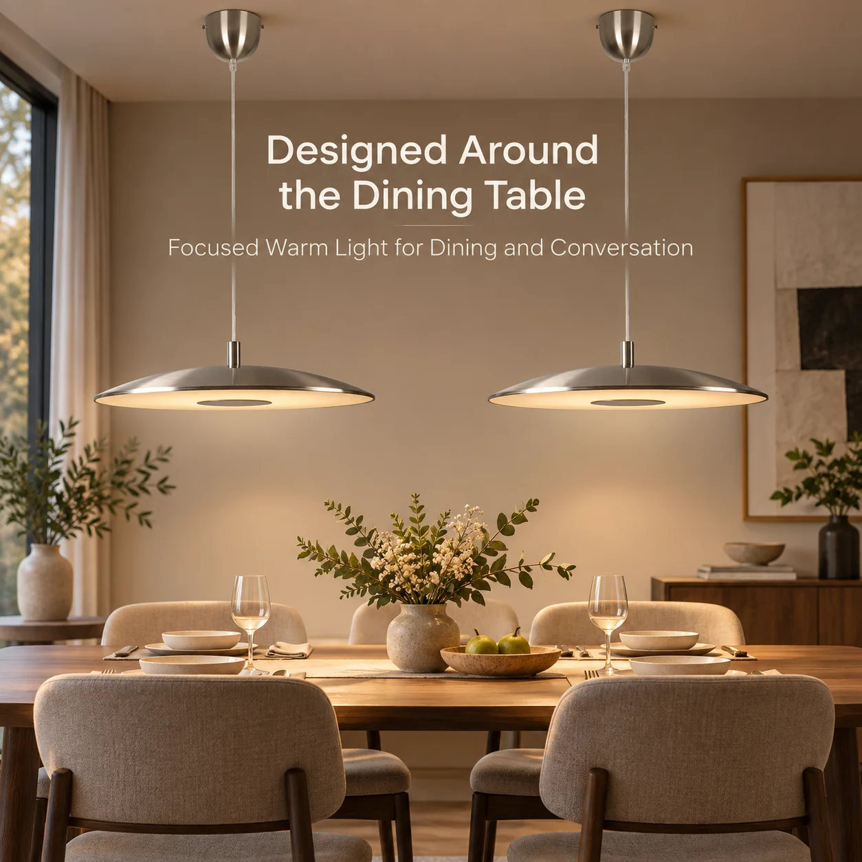 Persun Minimalist UFO Pendant Light Metal Art Lamp for Living Room And Restaurant Available in 3 Sizes 30/40/50cm