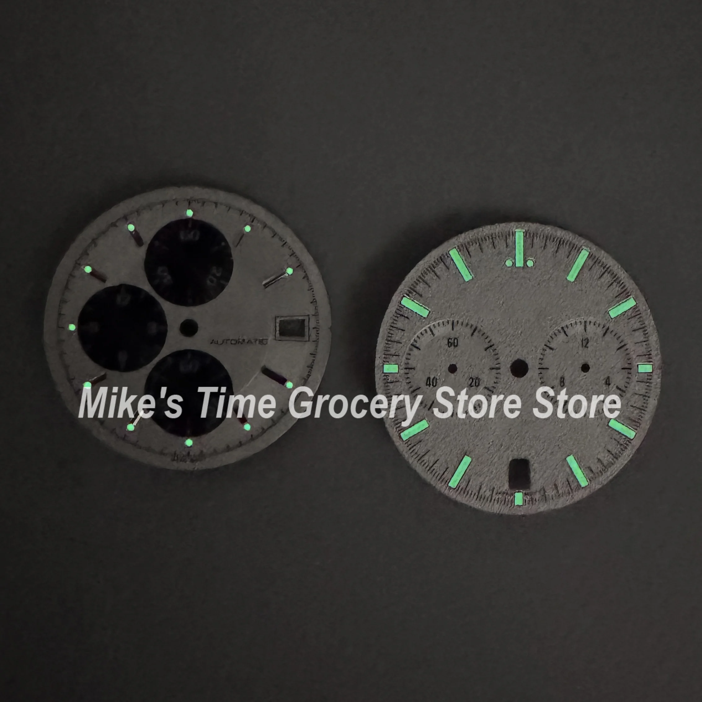 32.5mm S Logo Dial Suitable For VK67 Movement Green Luminous Speed High-Quality Dial Watch Modification Accessories