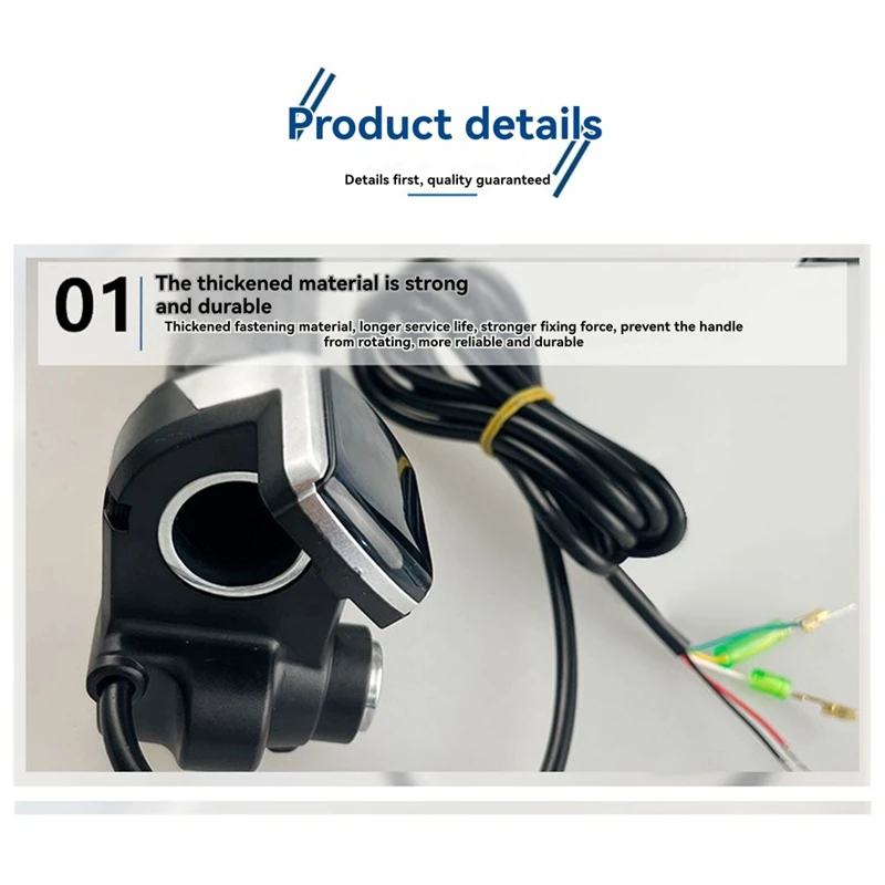48V Throttle Handlebar Grip Power Speed Rotary with Key with LCD Battery Display for Electric Scooter Bike Parts