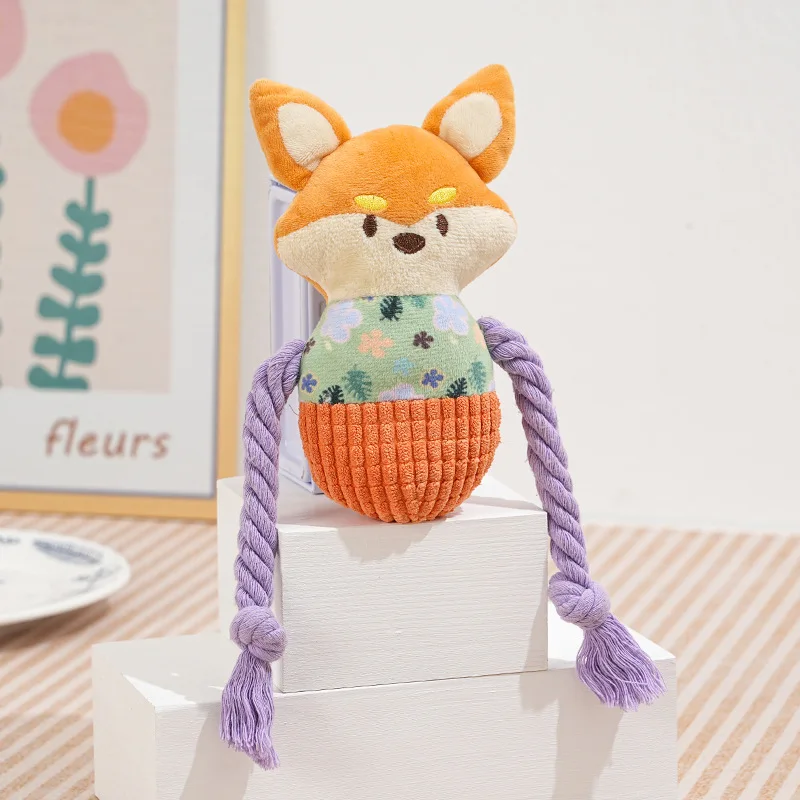 New Dog Sound Toy, Plush Toy, Cat Boredom Relief Rope Toy, Training and Teething Pet Toy for Small and Medium-Sized Dogs