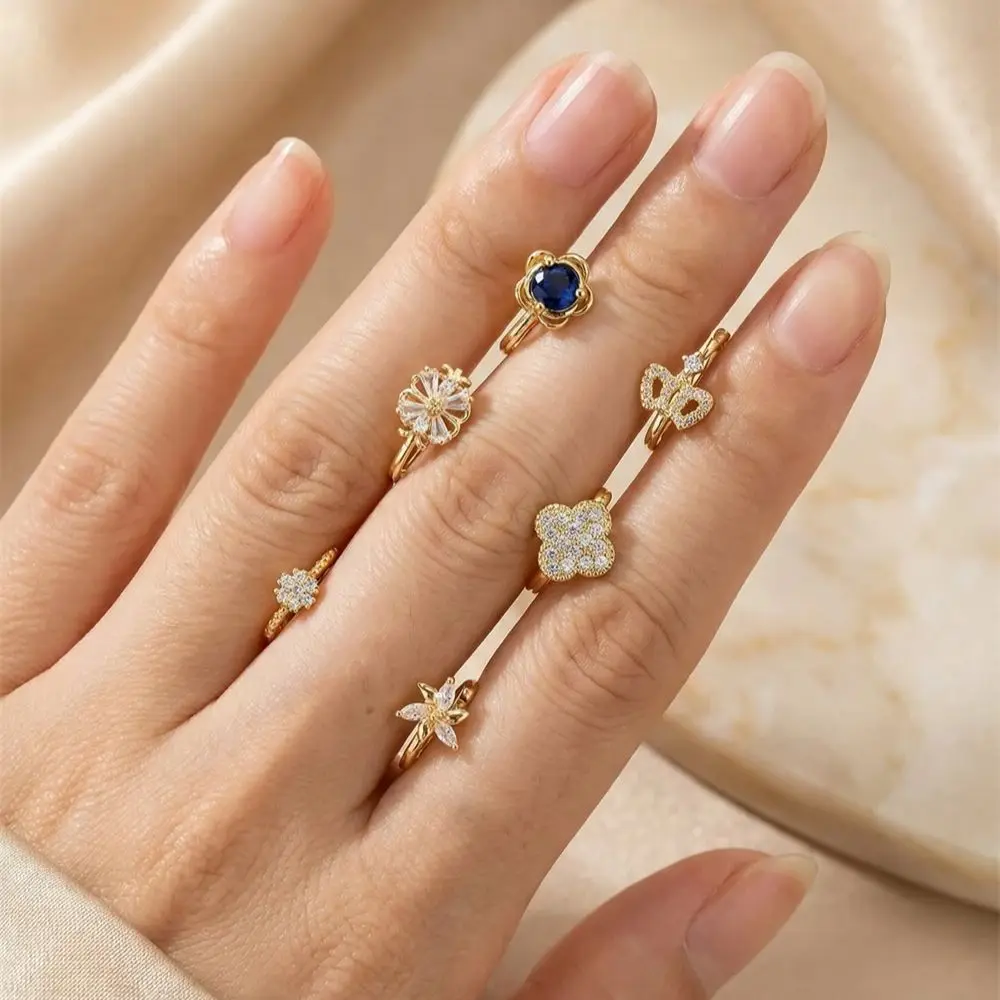 6-teiliges Set mit gemischten Blumen- und Edelsteinformen, Nasenklammer ohne Piercing, für den täglichen Gebrauch, Party-Mode-Accessoire für Damen, heiß begehrt, trendiges Schmuckstück
